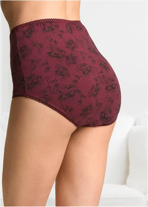 Lot de 4 slips taille haute coton, bonprix