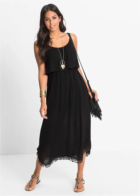 Robe longue en viscose texturée, bonprix