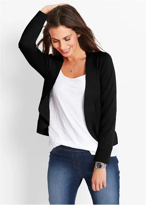 Gilet court en maille de viscose mélangée, bonprix