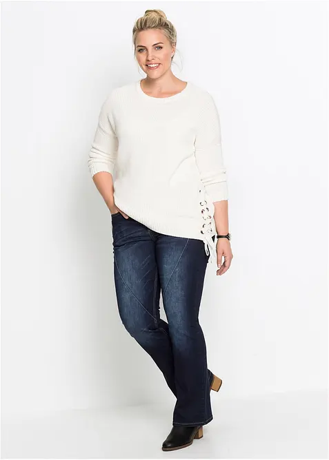 Jean bootcut taille mi-haute, extensible, bonprix