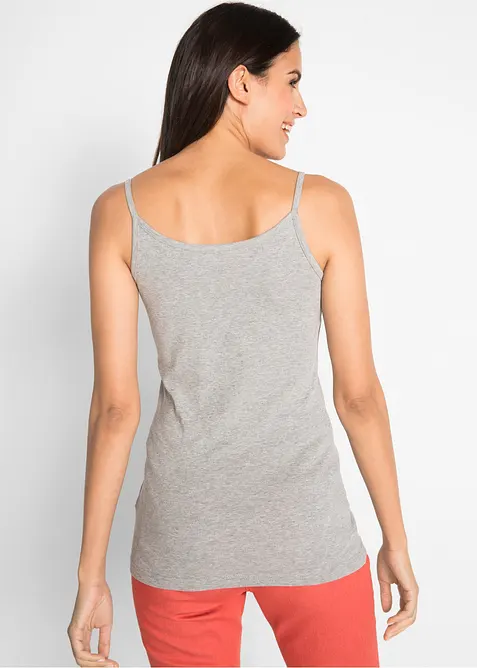 Lot de 3 tops &agrave; bretelles spaghetti 100% coton, bonprix