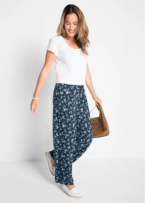 Pantalon palazzo en viscose extensible, bonprix