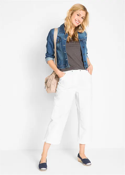 Lot de 2 pantalons 7/8 avec taille confortable, bonprix