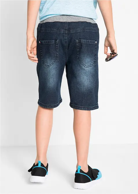 Bermuda en jean extensible à taille élastiquée, Regular, bonprix