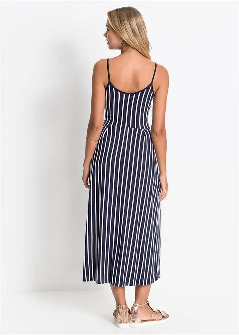 Robe estivale en jersey rayé avec jupe boutonnée, bonprix