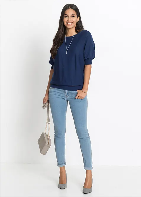 Pull en fine maille de coton mélangé, bonprix