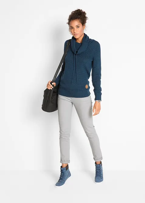 Pull à col roulé avec cordons, bonprix