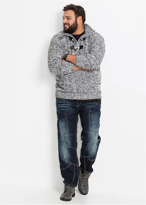 Pull à capuche en grosse maille de coton mélangé, bonprix