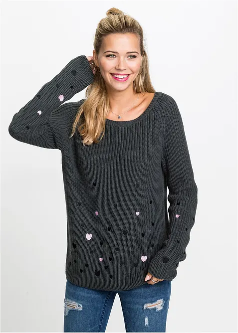 Pull avec broderies, bonprix