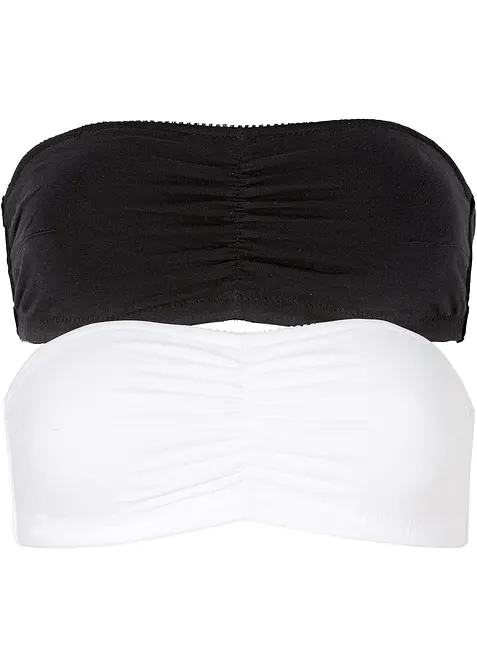 Lot de 2 soutiens-gorge bandeau coton jusqu&rsquo;au bonnet B, bonprix