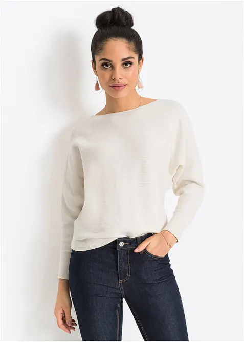 Pull oversize côtelé, bonprix