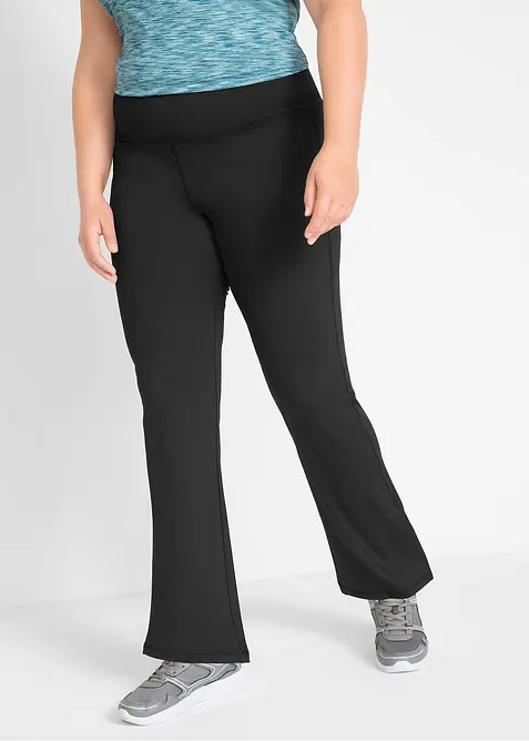 Pantalon de sport sculptant avec poche, jambes évasées, bonprix