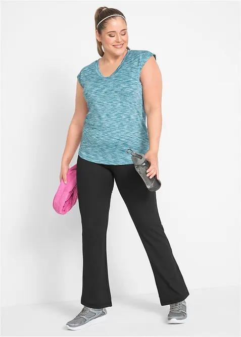 Pantalon de sport sculptant avec poche, jambes évasées, bonprix