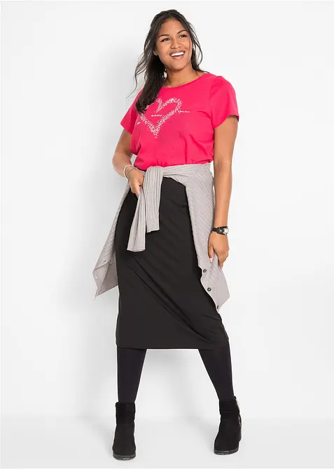 T-shirt coton à imprimé cœur, bonprix