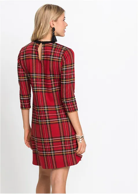 Robe courte en jacquard à carreaux, bonprix