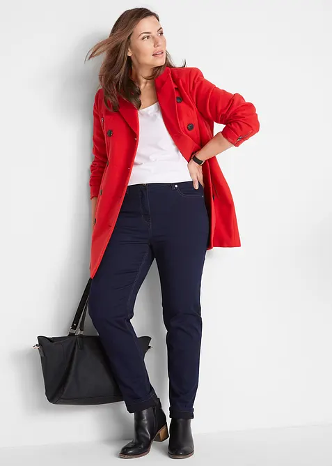 Pantalon slim taille mi-haute &eacute;lastiqu&eacute;e, bonprix