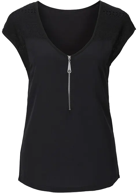 T-shirt à empiècement dentelle, bonprix