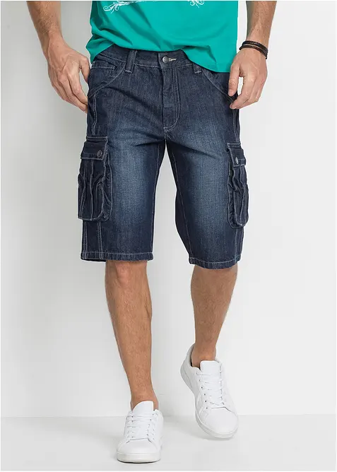 Bermuda cargo en jean, regular, bonprix