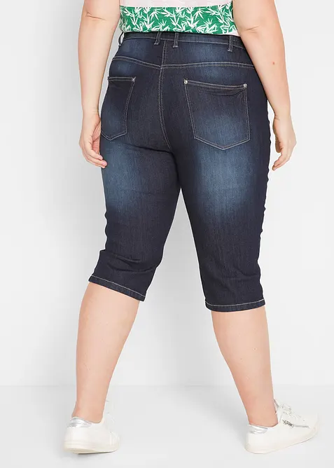 Bermuda en jean à revers, taille mi-haute, bonprix