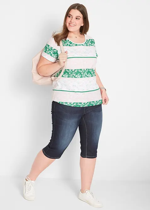 Bermuda en jean à revers, taille mi-haute, bonprix