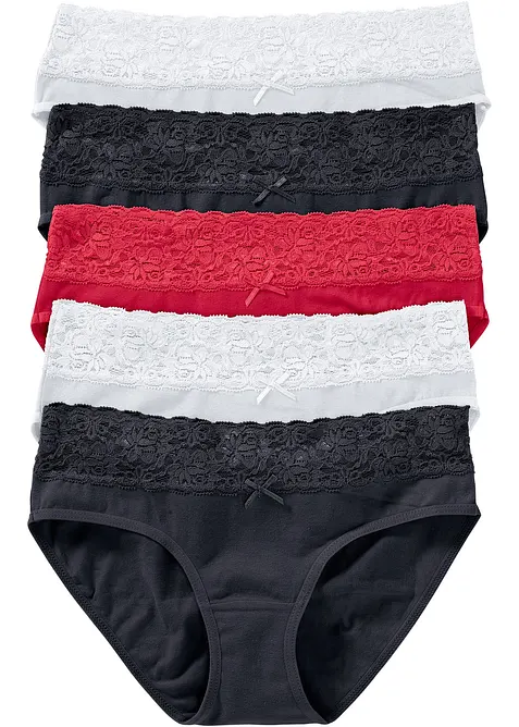 Lot de 5 slips &agrave; dentelle, bonprix
