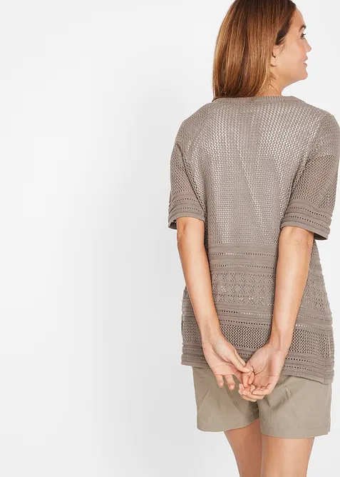 Gilet en maille ajour&eacute;e, bonprix