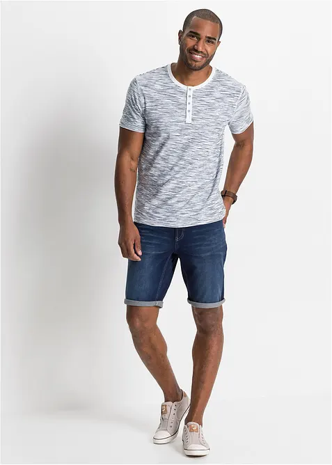 T-shirt à col Henley, 100% coton, bonprix