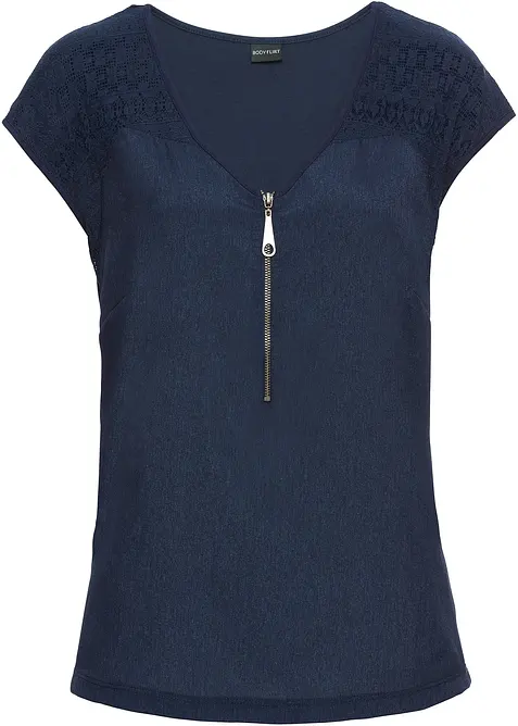 T-shirt à empiècement dentelle, bonprix