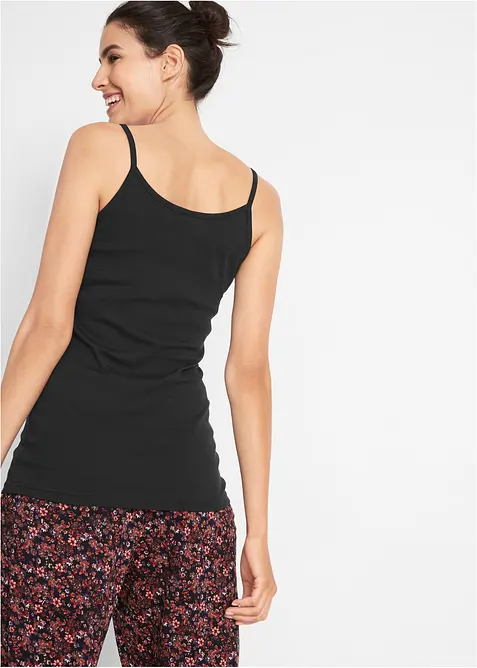 Lot de 3 tops à bretelles spaghetti 100% coton, bonprix