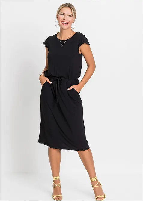 Robe midi en jersey viscose extensible, bonprix