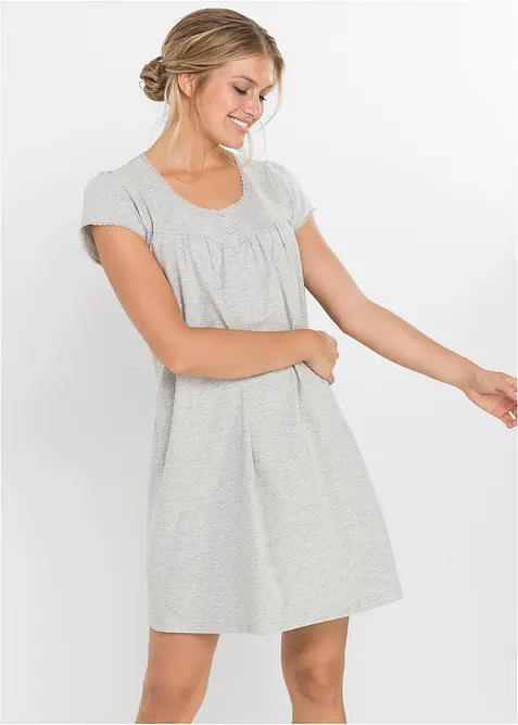 Chemise de nuit d’allaitement coton et dentelle, bonprix