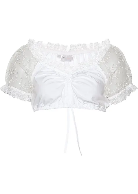 Blouse Dirndl à manches Carmen en dentelle, bonprix