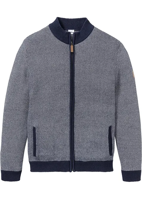 Gilet en maille 100% coton à col montant, bonprix