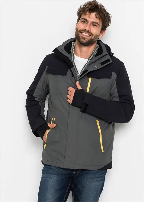 Parka imperméable en matière technique à capuche amovible, bonprix