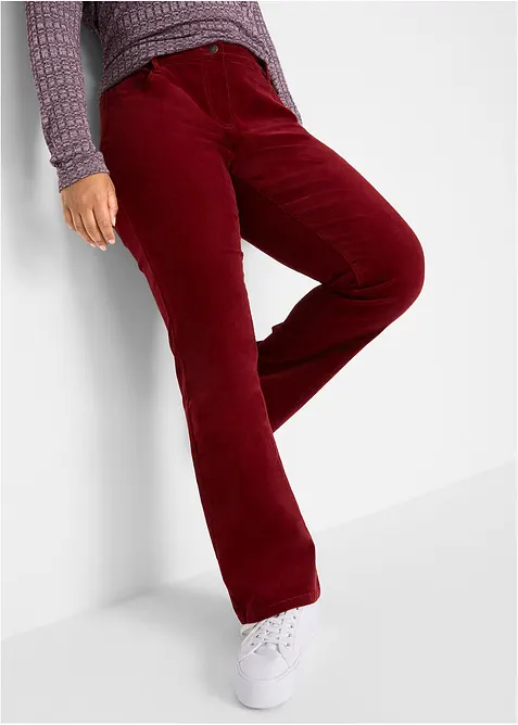 Pantalon bootcut en velours c&ocirc;tel&eacute; extensible, bonprix