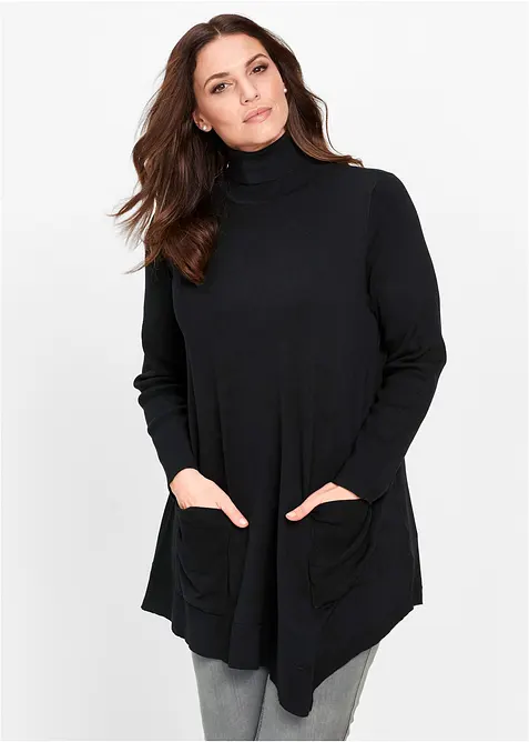 Pull long en viscose mélangée, bonprix