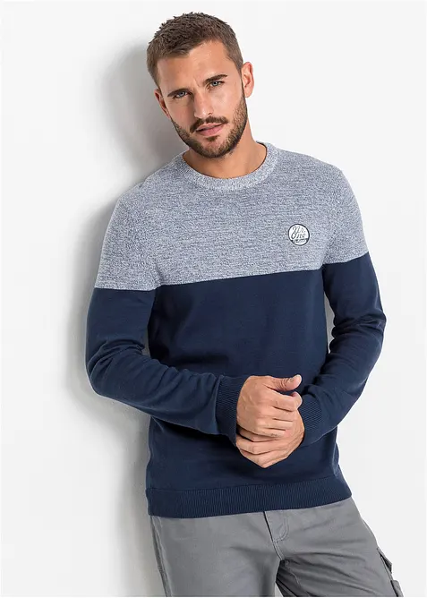 Pull en fine maille effet color block, bonprix