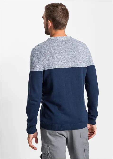 Pull en fine maille effet color block, bonprix
