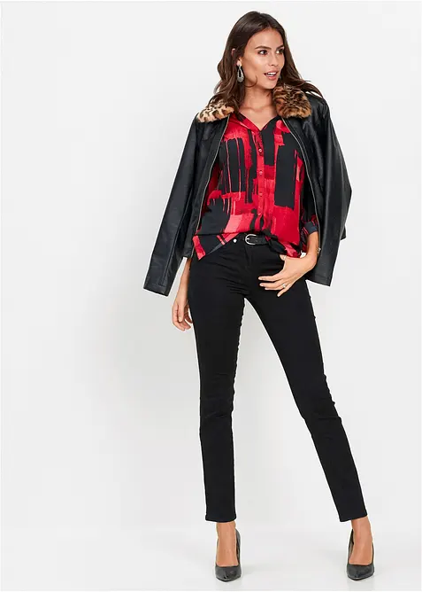 Chemisier long imprimé en mousseline, bonprix