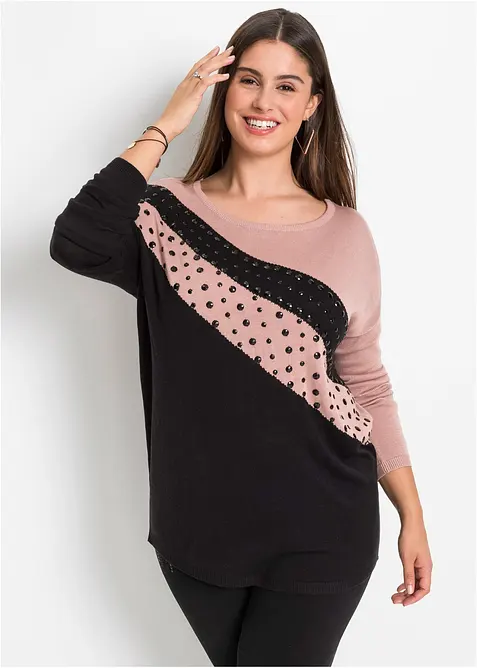 Pull long avec application, bonprix