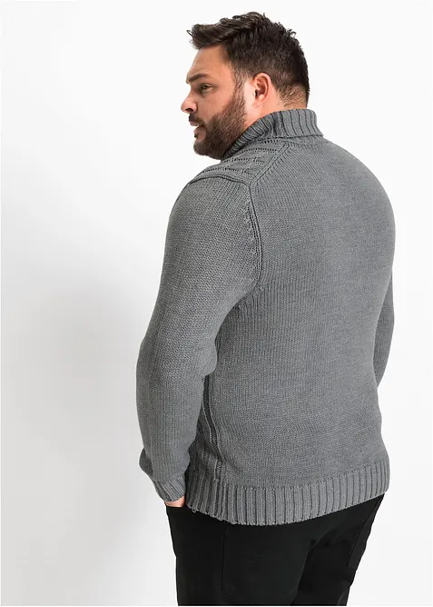 Pull col roulé en maille torsadée, bonprix