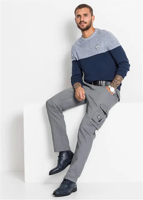 Pull en fine maille effet color block, bonprix