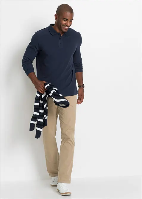 Polo en piqu&eacute;, manches longues, bonprix