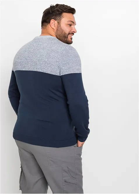 Pull en fine maille effet color block, bonprix