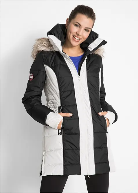 Manteau outdoor imperm&eacute;able avec bordure peluche, bonprix