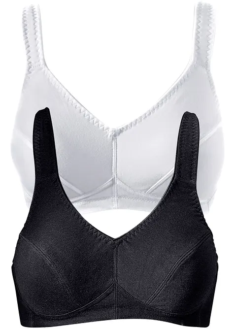 Lot de 2 soutiens-gorge coton sans armatures, bonprix