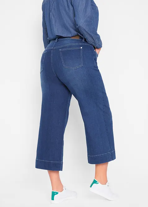 Jupe-culotte 7/8 en jean extensible ultra-doux, bonprix