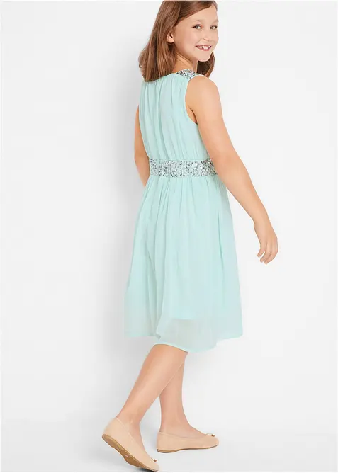 Robe en mousseline avec ceinture ornée de sequins, bonprix