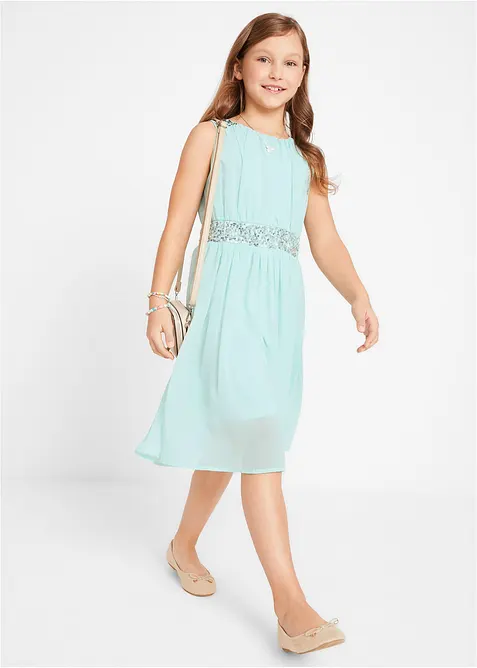 Robe en mousseline avec ceinture ornée de sequins, bonprix