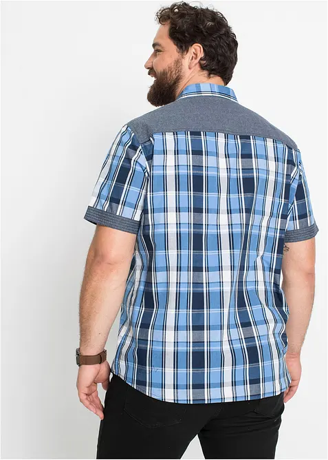 Chemise manches courtes avec empi&egrave;cements denim, bonprix